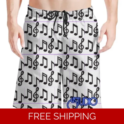 Le Studio Music Notes Beach Shorts